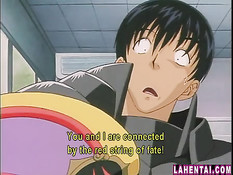 Рыцарь даёт аниме девчонке отсосать член и трахает раком в лесу