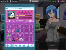 Эротические сцены с раздевающимися девушками из игры HuniePop