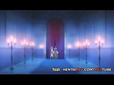 Возбуждённая хентай девчонка довела до оргазма своими сиськами