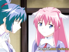 Хентай богиня с розовыми волосами повалила демона и села на член