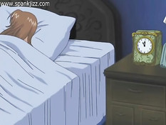 Он прижал к стене грудастую хентай брюнетку и засадил свой член