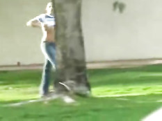 Gianna jogging topless