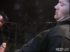 Sex on the cemetery with asian pussy