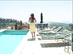 Busty blond asian bitch fucked in the sun