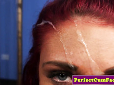 Две девушки подрочили член стоя на коленях и выдрочили сперму