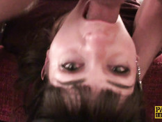 Привёл на поводке секс рабыню Adreena Winters и отъебал в очко