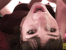 Привёл на поводке секс рабыню Adreena Winters и отъебал в очко