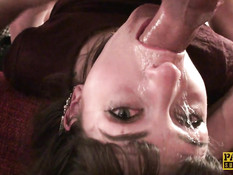 Привёл на поводке секс рабыню Adreena Winters и отъебал в очко