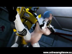 Сексуальная 3D девушка с большой грудью ебётся в разных позах