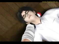 3D блондинка с большой грудью отсасывает и ебётся в библиотеке