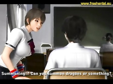 3D блондинка с большой грудью отсасывает и ебётся в библиотеке