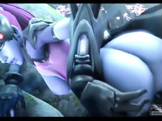 Супергероя WidowMaker из игры Overwatch оттрахали в позе раком