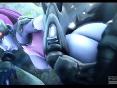 Супергероя WidowMaker из игры Overwatch оттрахали в позе раком