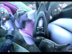 Супергероя WidowMaker из игры Overwatch оттрахали в позе раком