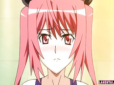 Парень оттрахал на полу в бассейне худую рыжую хентай девушку