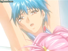 Парень и девка сделали двойное проникновение хентай девчонке