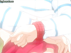 Парень и девка сделали двойное проникновение хентай девчонке