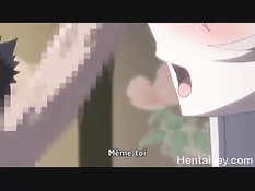 Рукой довёл хентай девку до бурного оргазма и дал отсосать член