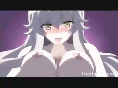 Рукой довёл хентай девку до бурного оргазма и дал отсосать член