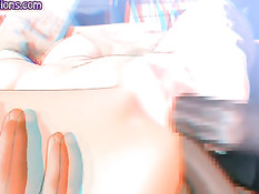 Большие чёрные члены делают двойное проникновение аниме девке