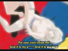 Паренёк поцеловал светловолосую хентай девку и сделал фистинг