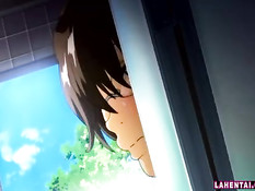 Заметил что хентай девка мастурбирует киску и оттрахал в туалете