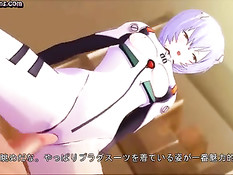 Хентай девка в комбинезоне сосёт у парня и садится на хуй сверху