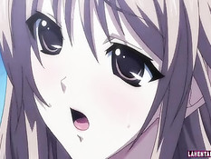 Он улёгся на пол и попросил хентай девку подрочить хуй сиськами