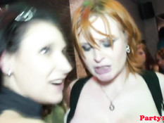 Молодые европейские шалавы отсасывают и дрочат на вечеринке