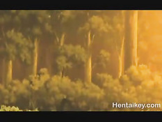 Возбуждённые мужики толпой оттрахали хентай брюнетку в чулках