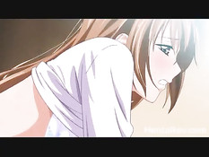 Поставил на колени сисястую хентай подружку и дал отсосать член