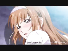 Поставил на колени сисястую хентай подружку и дал отсосать член