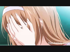 Поставил на колени сисястую хентай подружку и дал отсосать член