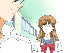 Привёл домой красивую хентай девку и оттрахал раком на кровати