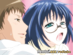 Парень отлизал клитор и отодрал сисястую хентай девушку в очках