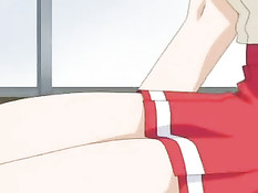 Милая хентай девушка с красными волосами ебётся со своим парнем