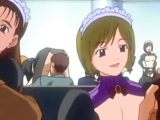 Рыжая аниме девчонка соблазняет парнишку на секс в раздевалке