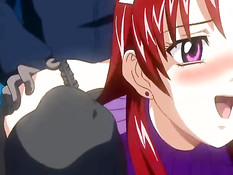 Рыжая аниме девчонка соблазняет парнишку на секс в раздевалке