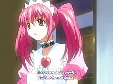 Рыжая аниме девчонка соблазняет парнишку на секс в раздевалке