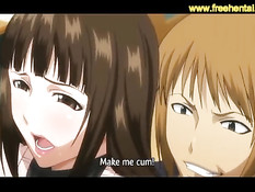 Парнишка в очках отлизал сладкую киску хентай подруге в позе 69