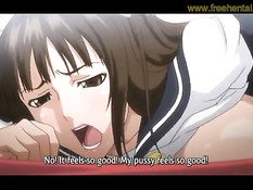 Парнишка в очках отлизал сладкую киску хентай подруге в позе 69