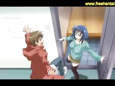 Две сисястые хентай девушки занимаются сексом с общим знакомым