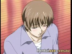 Грудастая хентай барменша ебётся с пареньком в позе наездницы