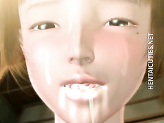 Сисястая 3D девушка выдаивает молоко из своих сисек и сосёт хуй