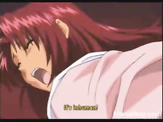 Рыжая хентай девчонка наслаждается жёстким сексом с мужчиной