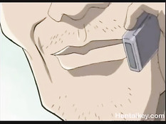 Рыжая хентай девчонка наслаждается жёстким сексом с мужчиной