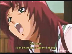 Рыжая хентай девчонка наслаждается жёстким сексом с мужчиной