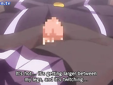 Парень разорвал колготки сисястой хентай девушке и засадил член