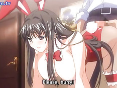 Парень разорвал колготки сисястой хентай девушке и засадил член