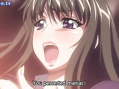 Парень разорвал колготки сисястой хентай девушке и засадил член